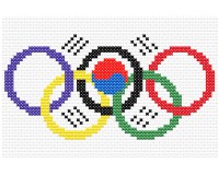 (image for) xst South Korea flag olympic rings gold medal cross stitch pdf