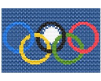 (image for) xst Taiwan symbol and olympic rings cross stitch pattern