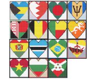 Heart flags, countries that begin with the letter B (image for) Heart flags, countries that begin with the letter B