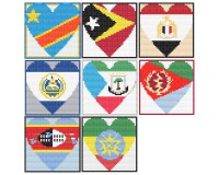Heart flags, countries that begin with the letters D and E (image for) Heart flags, countries that begin with the letters D and E