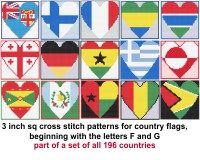Heart flags, countries that begin with the letters F and G (image for) Heart flags, countries that begin with the letters F and G