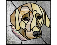 (image for) Yellow labradore 5 (custom pet stained glass pattern)