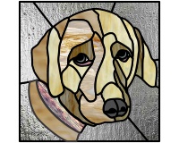 (image for) Yellow labradore 6 (retriever stained glass pattern)