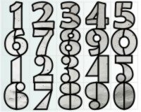 0 - 9 as 2 inch separate block or broadway font (image for) 0 - 9 as 2 inch separate block or broadway font