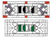 104 House numbers transom var 1 (image for) 104 House numbers transom var 1