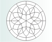 12 petal flower 1 border no bevels (image for) 12 petal flower 1 border no bevels