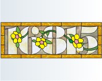 (image for) 16815 house number transom with buttercups