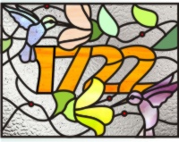 (image for) 1722 house numbers with hummingbirds