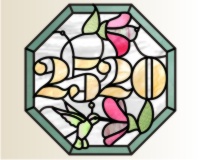 (image for) 2520 octagonal house number hummingbird and flowers