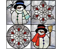 2 snowmen and snowflakes (image for) 2 snowmen and snowflakes