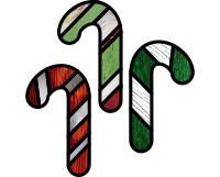 (image for) 3 candy cane ornaments (suncatchers)