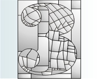 (image for) 3 mosaic rectangular for house numbers or transoms