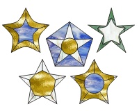 (image for) 5 5 point stars (ornaments)