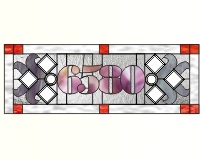 (image for) 6580 House number transom stained glass pattern