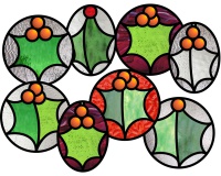 (image for) 8 Holly leaves ornaments