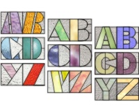 (image for) A - Z three fonts (4 inch square) inchies
