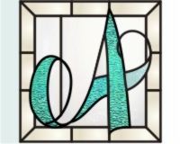 script style stained glass pattern for the letter A