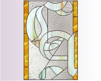 (image for) C and A house transom - monogram in old english