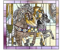 Nunley's carousel three horses simple border (image for) Nunley's carousel three horses simple border