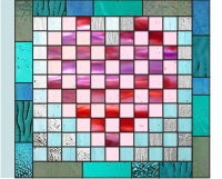 Aaron's stained glass hearts and squares (image for) Aaron's stained glass hearts and squares