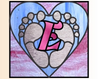 Alphabet baby feet "E" (image for) Alphabet baby feet "E"