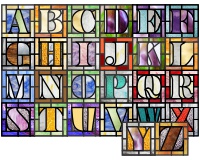 easy stained glass alphabet, A through Z
