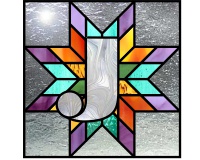 Alphabet lone star "J" var 1 (quilt block stained glass pattern) (image for) Alphabet lone star "J" var 1 (quilt block stained glass pattern)