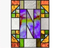 (image for) Alphabet-quilt block "N" 8x10