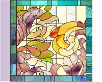 (image for) Art nouveau with rectangular background