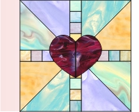 (image for) Baby quilt triangles and hearts-glass