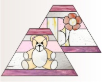 (image for) Bear lamp prairie 4 panel letter E and flower