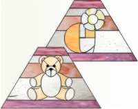 (image for) Bear lamp prairie 4 panel letter E lowercase and flower