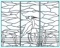(image for) Blue heron tryptich