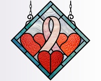 (image for) Breast cancer ribbon heart hanging panel