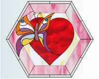 Butterfly hexagon heart (image for) Butterfly hexagon heart