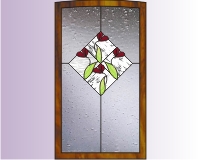 (image for) Kitchen cabinet window simple diamond and flowers