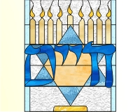 L'chaim candelabra and star of David (image for) L'chaim candelabra and star of David