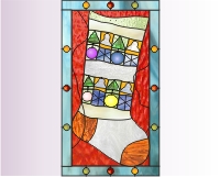 (image for) Christmas stocking stained glass pattern 2008