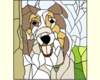 (image for) Collie dog stained glass pattern
