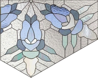 snowflake, window corners pattern for stained glass, glass painting