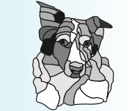 (image for) Dog mosaic, border collie