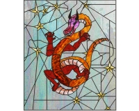 (image for) Dragon stained glass pattern