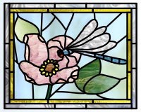 (image for) Dragonfly and flower 6