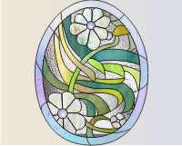 (image for) Easy stained glass easter egg pattern 11