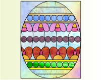 (image for) Easy stained glass easter egg pattern 6