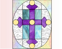 (image for) Easy stained glass easter egg pattern 9 one cross