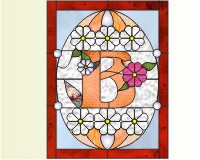 (image for) EASTER: Alphabet stained glass easter egg "B"