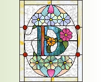(image for) Alphabet stained glass easter egg "D"