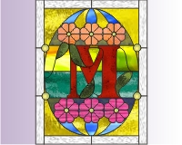 (image for) Alphabet stained glass easter egg "M"