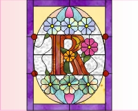 (image for) Alphabet stained glass easter egg "R"
